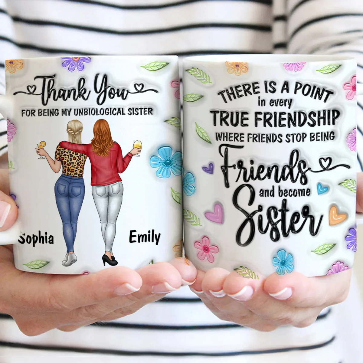 Thank You For Being My Unbiological Sister - Personalized Ceramic Coffee Mug