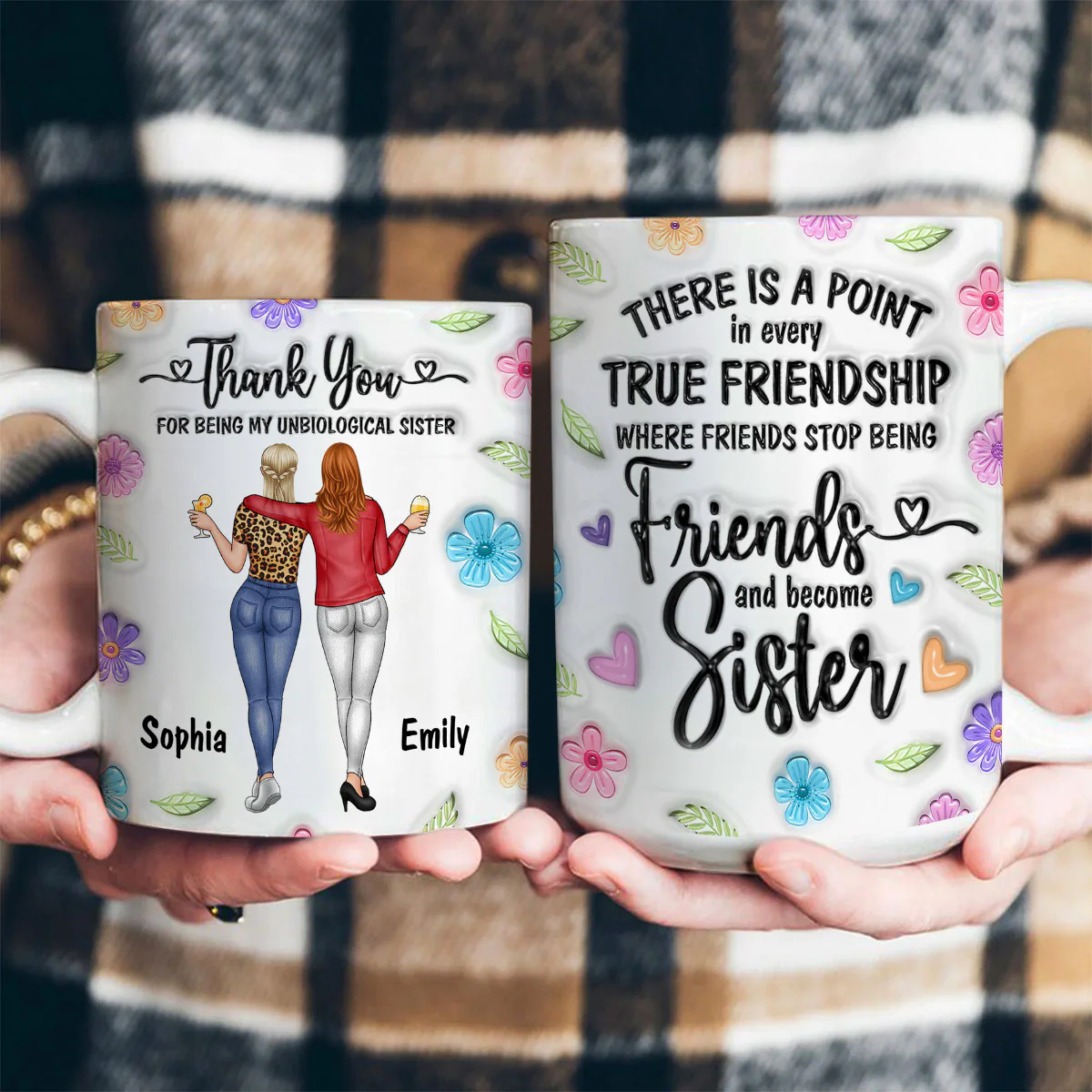 Thank You For Being My Unbiological Sister - Personalized Ceramic Coffee Mug - Image 5