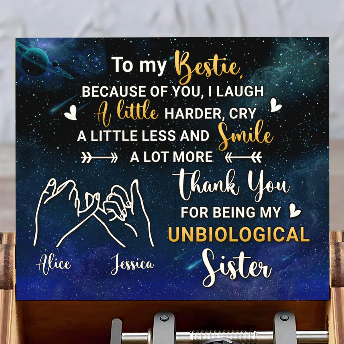 Thank You For Being My Unbiological Sister - Personalized Music Box - Image 2