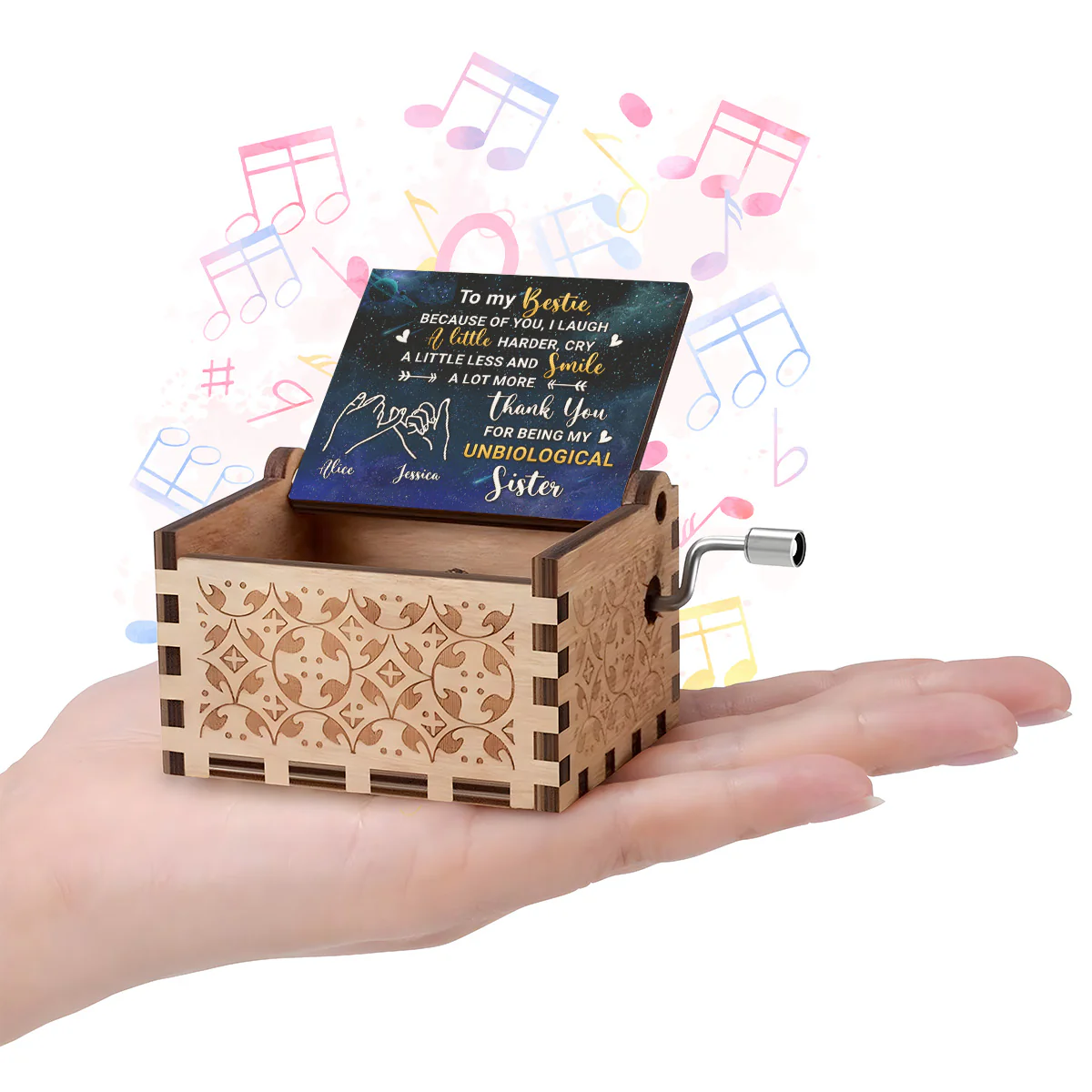 Thank You For Being My Unbiological Sister - Personalized Music Box - Image 6