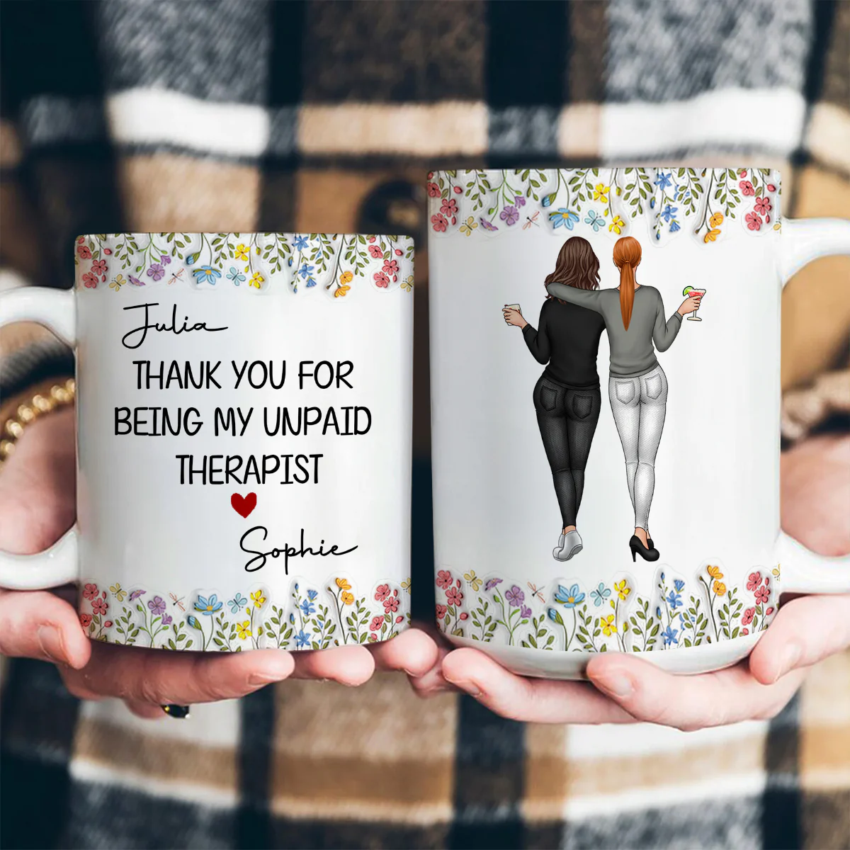 Thank You For Being My Unpaid Therapist - Personalized Ceramic Coffee Mug - Image 3