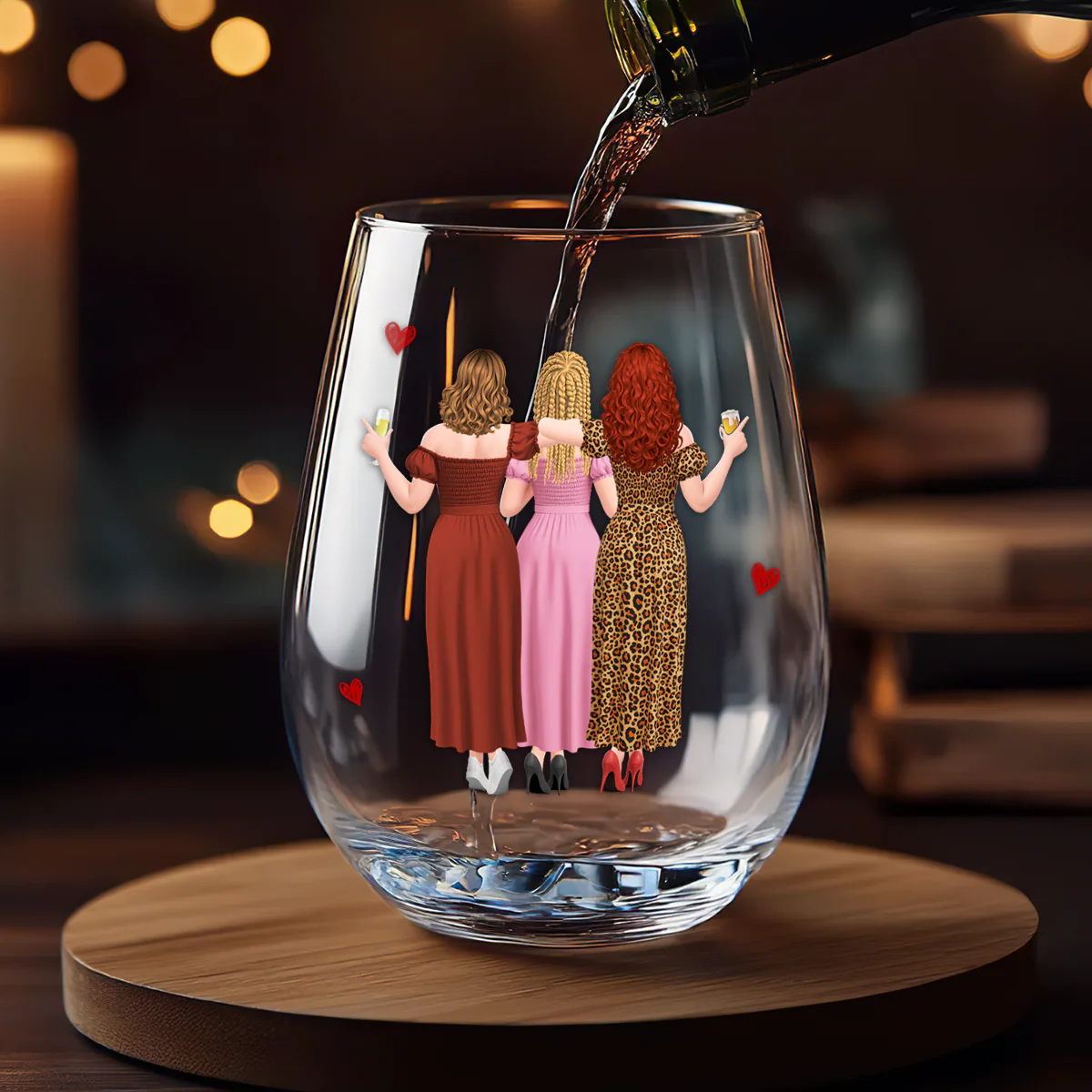 Thank You For Being My Unpaid Therapist - Personalized Stemless Wine Glass - Image 2