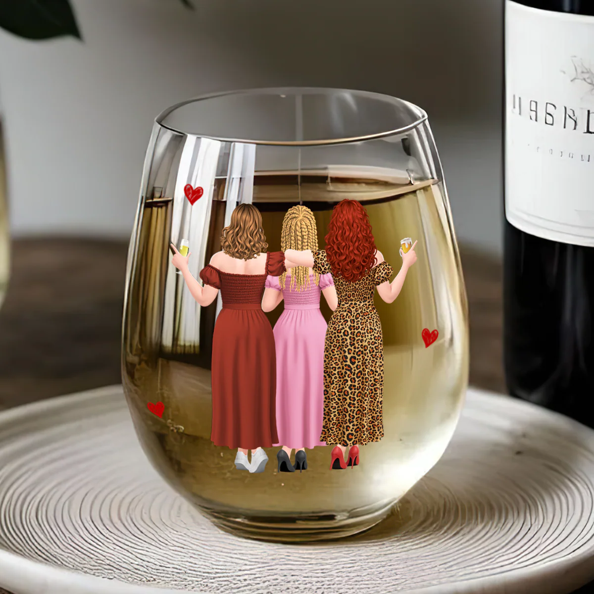 Thank You For Being My Unpaid Therapist - Personalized Stemless Wine Glass - Image 5
