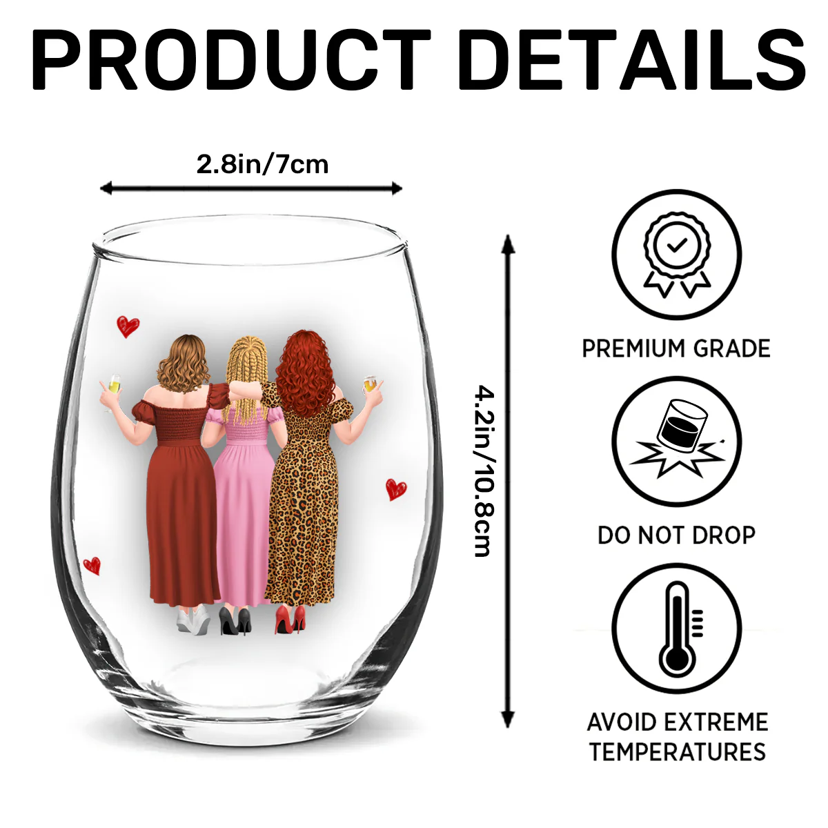 Thank You For Being My Unpaid Therapist - Personalized Stemless Wine Glass - Image 7
