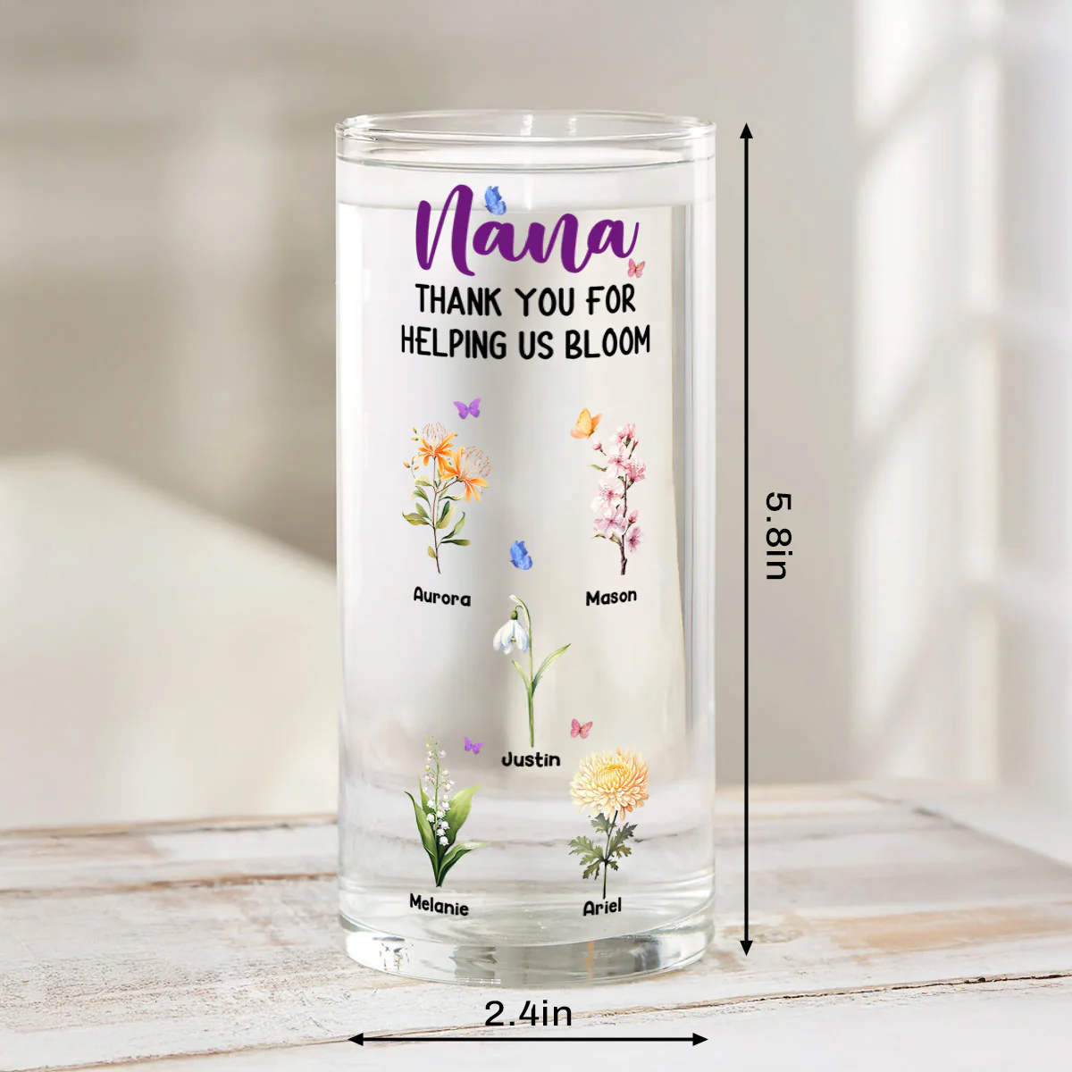 Thank You For Helping Us Bloom - Personalized Glass Vase - Image 4