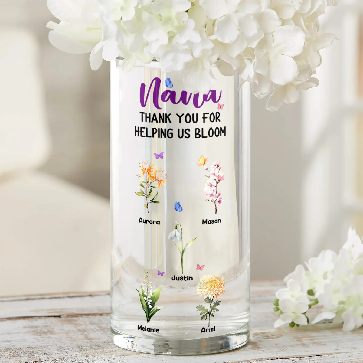 Thank You For Helping Us Bloom - Personalized Glass Vase - Image 6