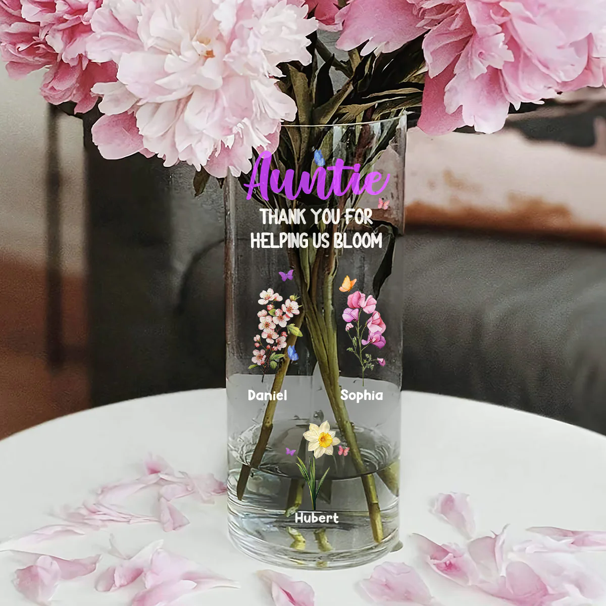 Thank You For Helping Us Bloom - Personalized Glass Vase - Image 3
