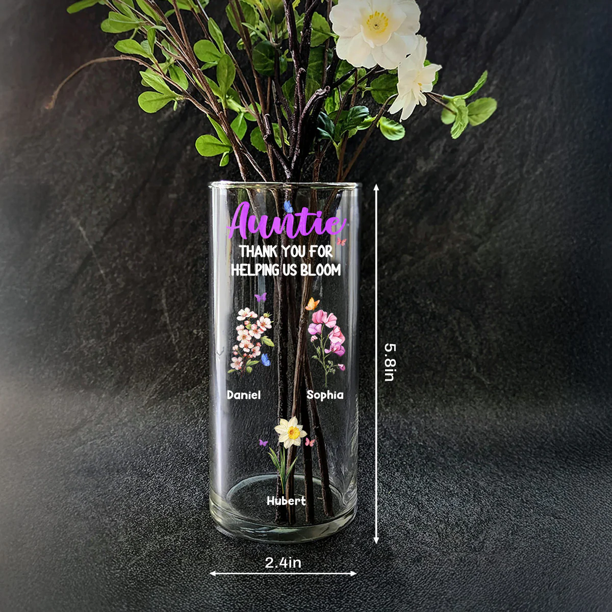 Thank You For Helping Us Bloom - Personalized Glass Vase - Image 4