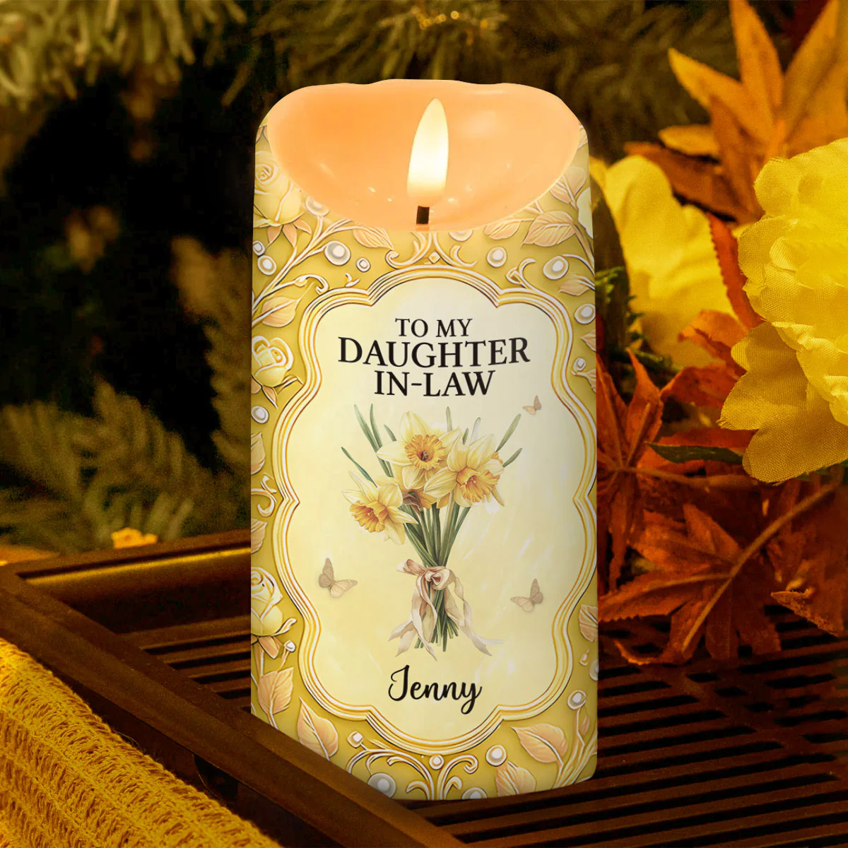 Thank You For Loving My Son - Personalized Flameless LED Candle - Image 3