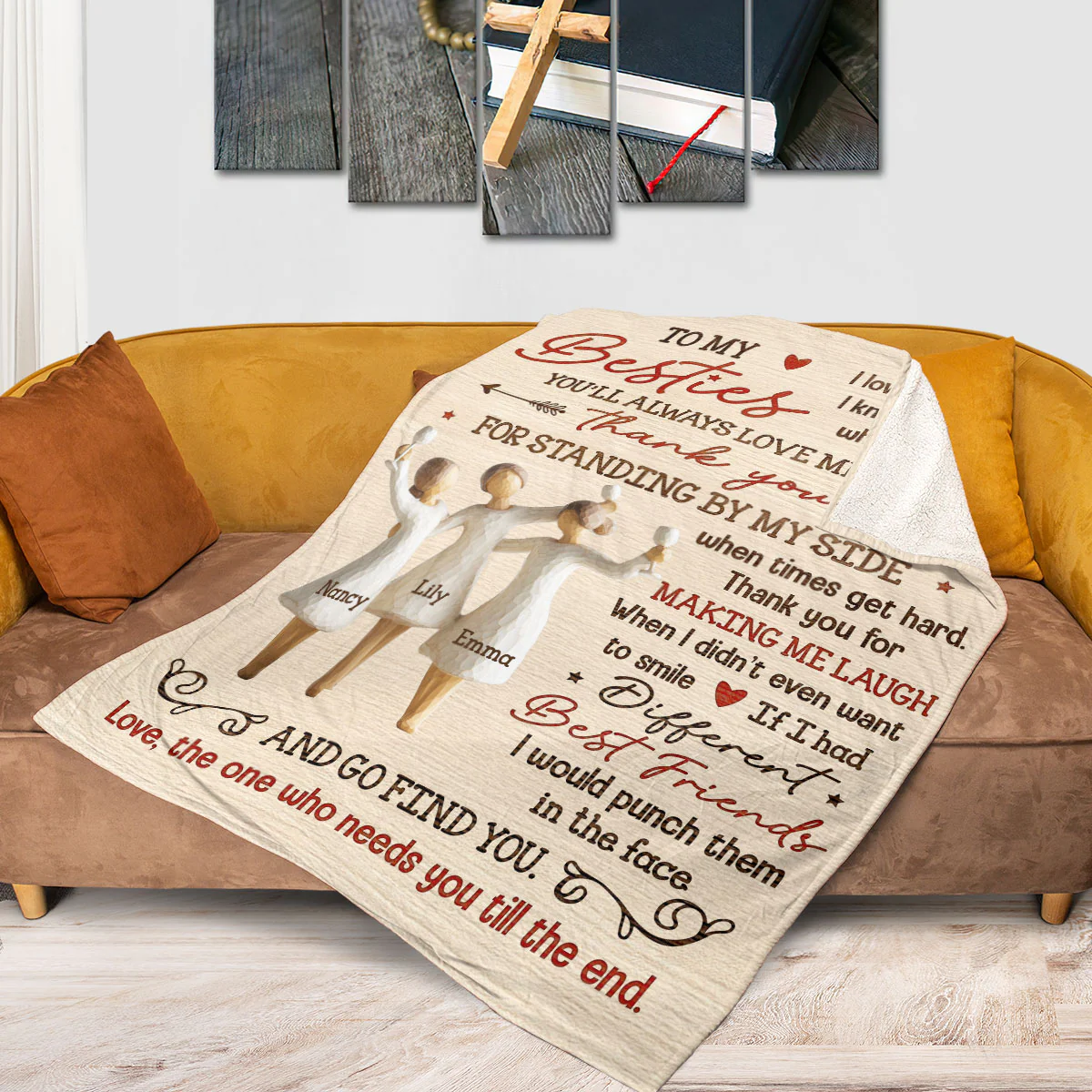 Thank You For Standing By My Side - Personalized Fleece Blanket - Image 2