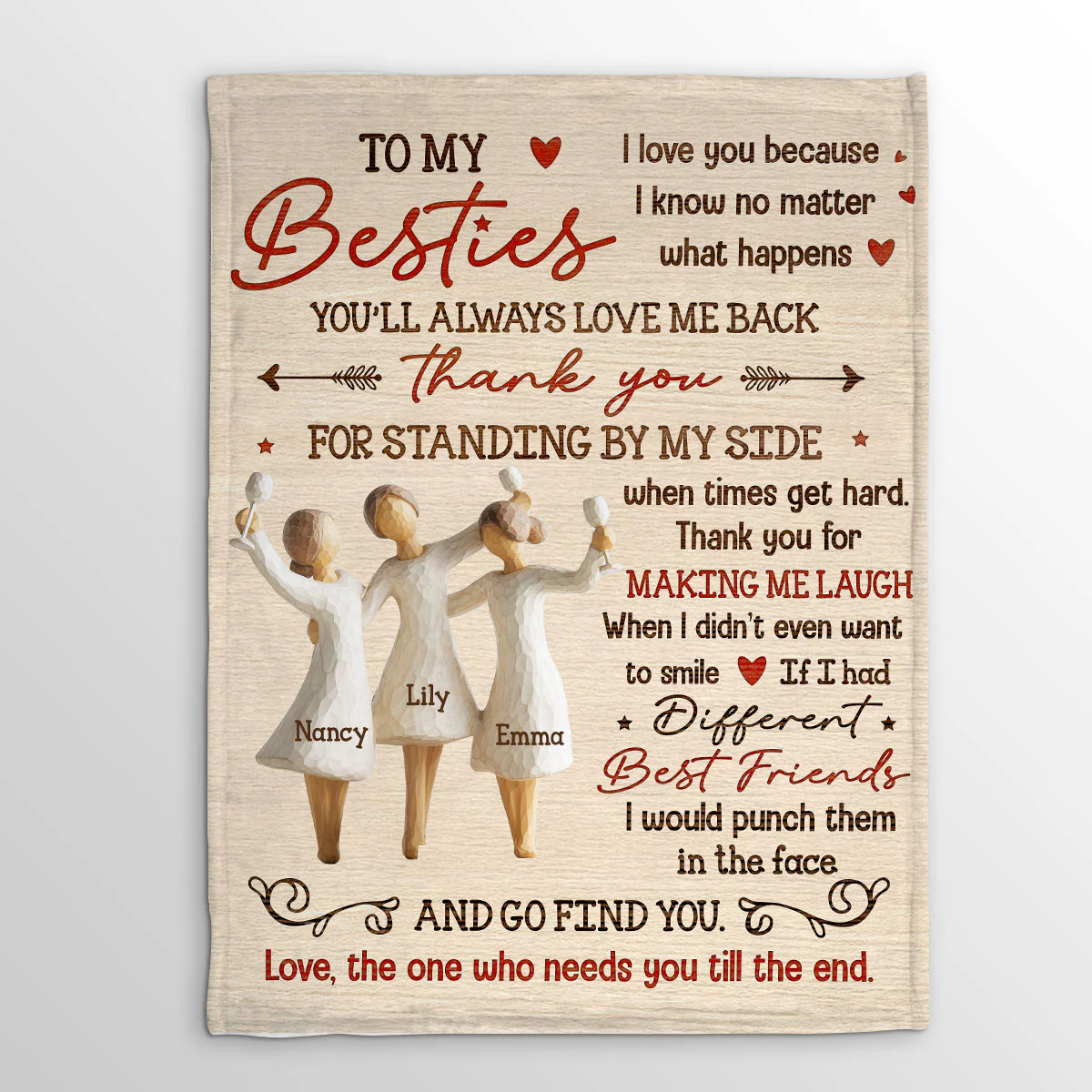 Thank You For Standing By My Side - Personalized Fleece Blanket - Image 3