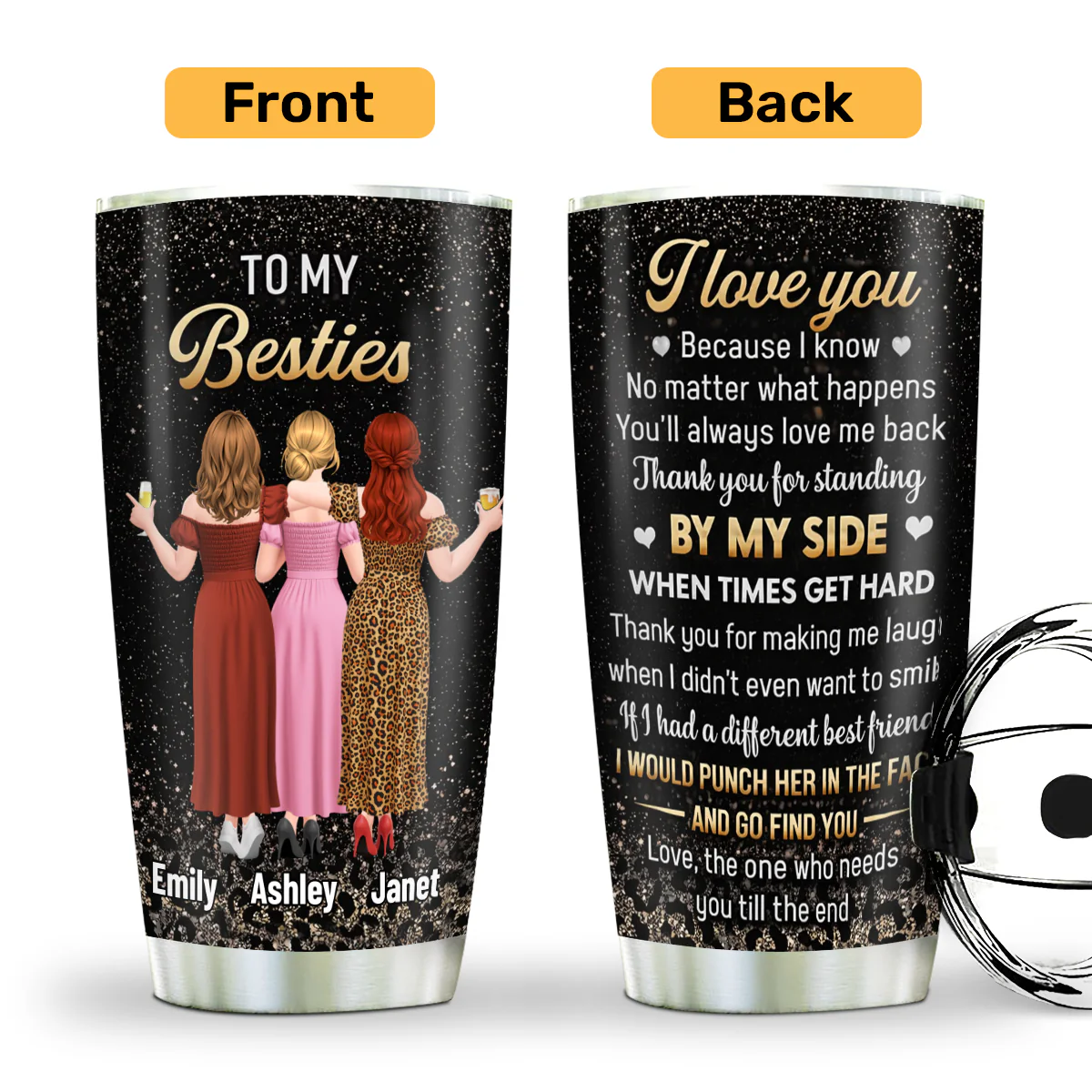 Thank You For Standing By My Side - Personalized Stainless Steel Tumbler - Image 2