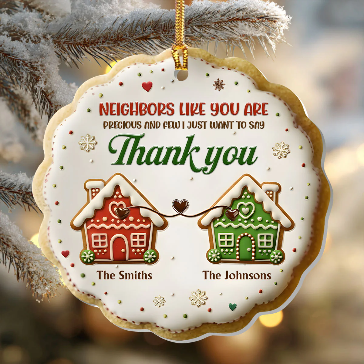 Thankful Neighbor Keepsake - Personalized 1-Layer Acrylic Ornament - Image 2