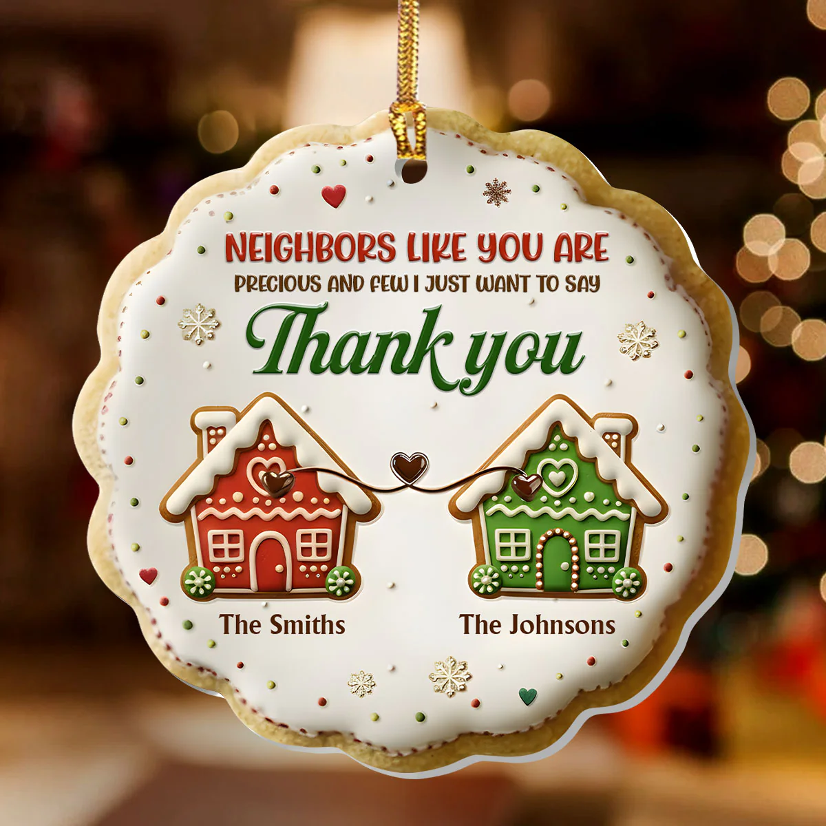 Thankful Neighbor Keepsake - Personalized 1-Layer Acrylic Ornament - Image 3