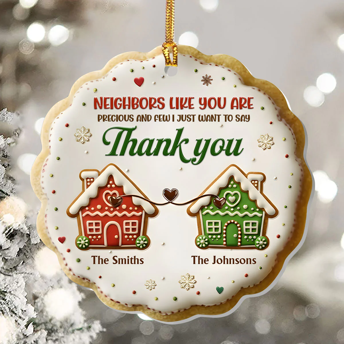Thankful Neighbor Keepsake - Personalized 1-Layer Acrylic Ornament - Image 5