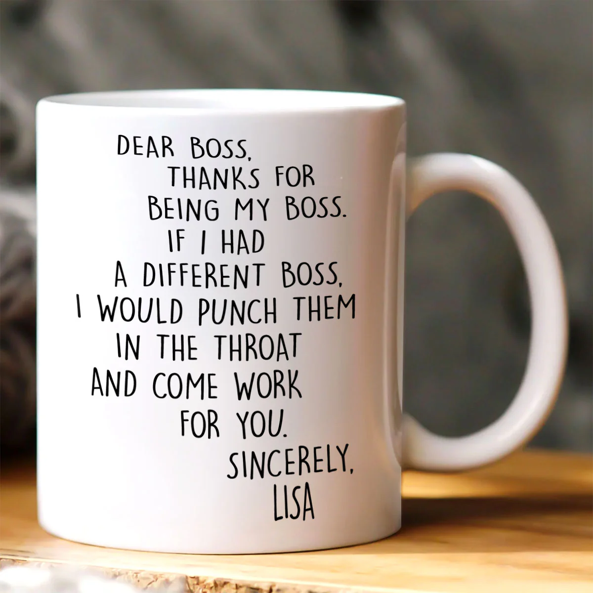 Thanks For Being My Boss - Personalized Ceramic Coffee Mug