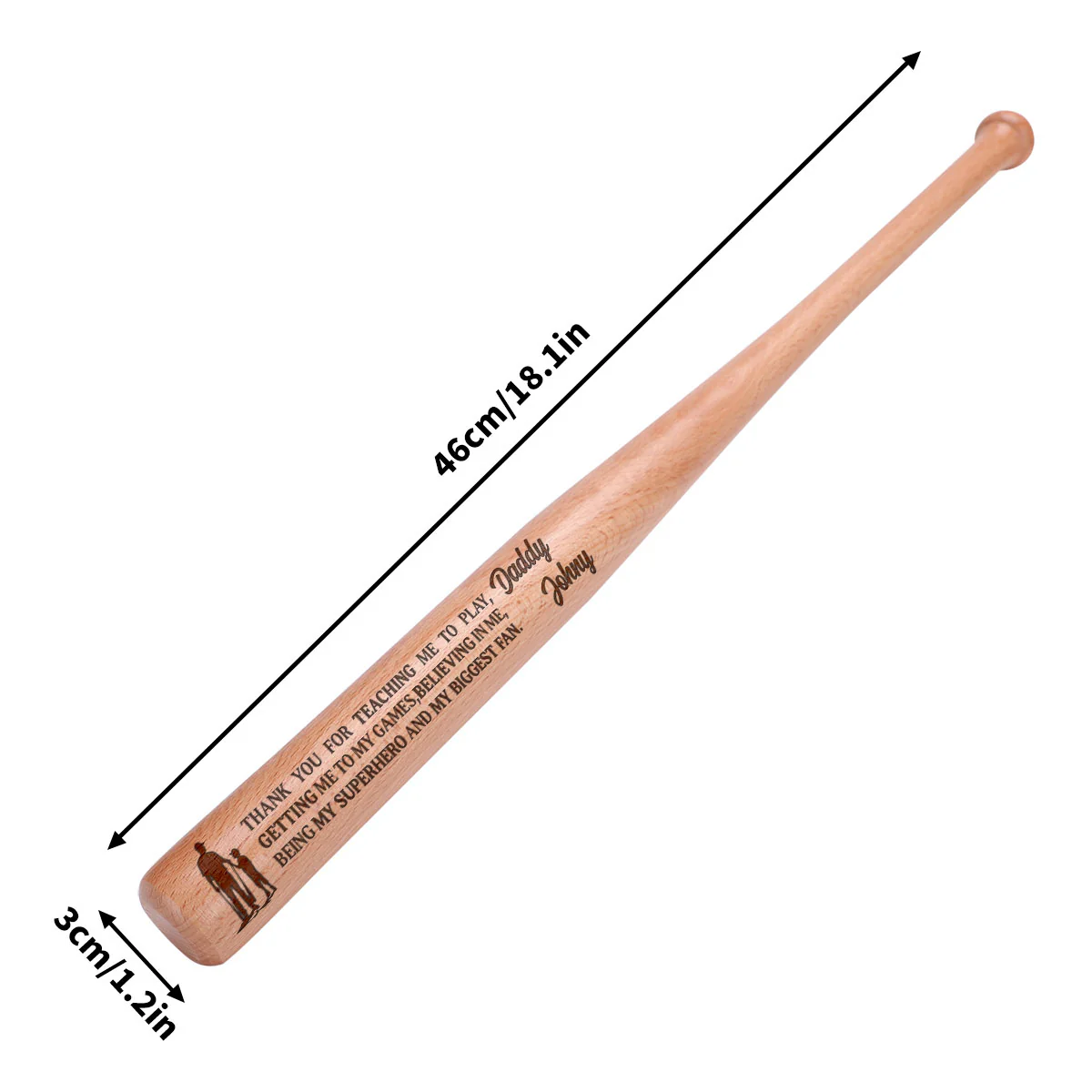 Thanks For Being My Hero And My Fan - Personalized Baseball Bat - Image 6