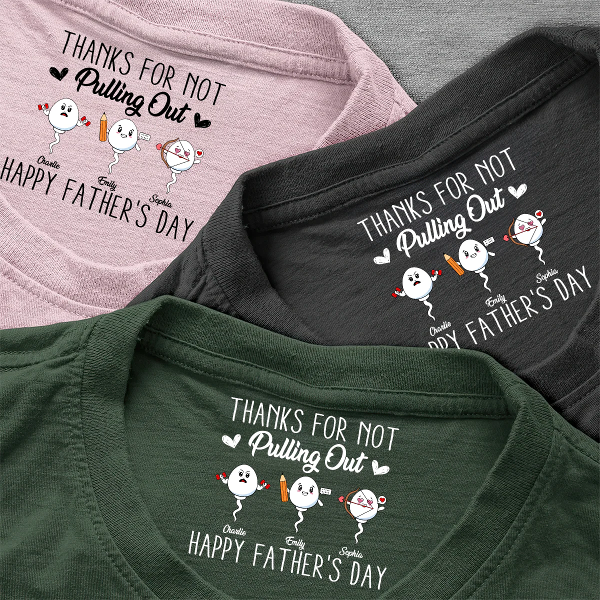 Thanks For Not Pulling Out - Personalized Shirt With Design Inner Neck - Image 2