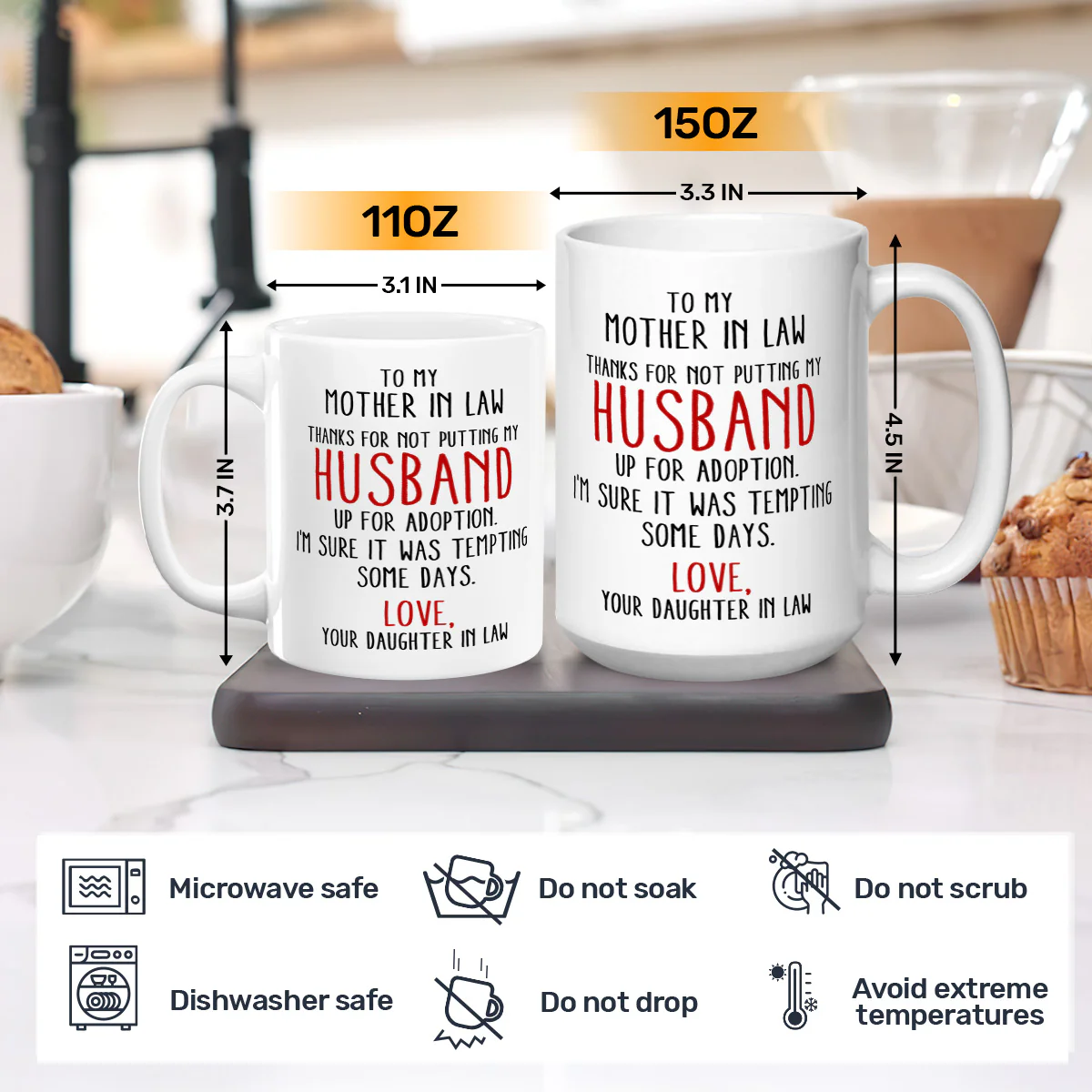 Thanks For Not Putting My Husband Up For Adoption - Personalized Mug - Image 3