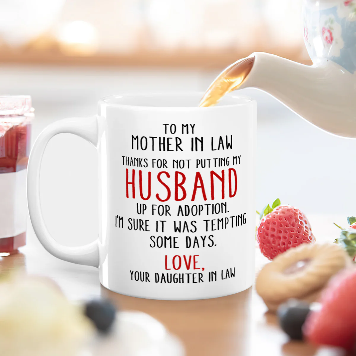 Thanks For Not Putting My Husband Up For Adoption - Personalized Mug - Image 4