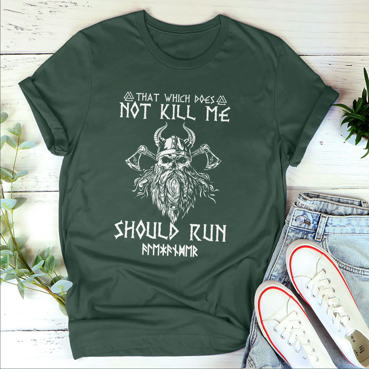 That Which Does Not Kill Me Should Run Name In Runes Viking - Personalized 2D Unisex T-shirt - Image 5