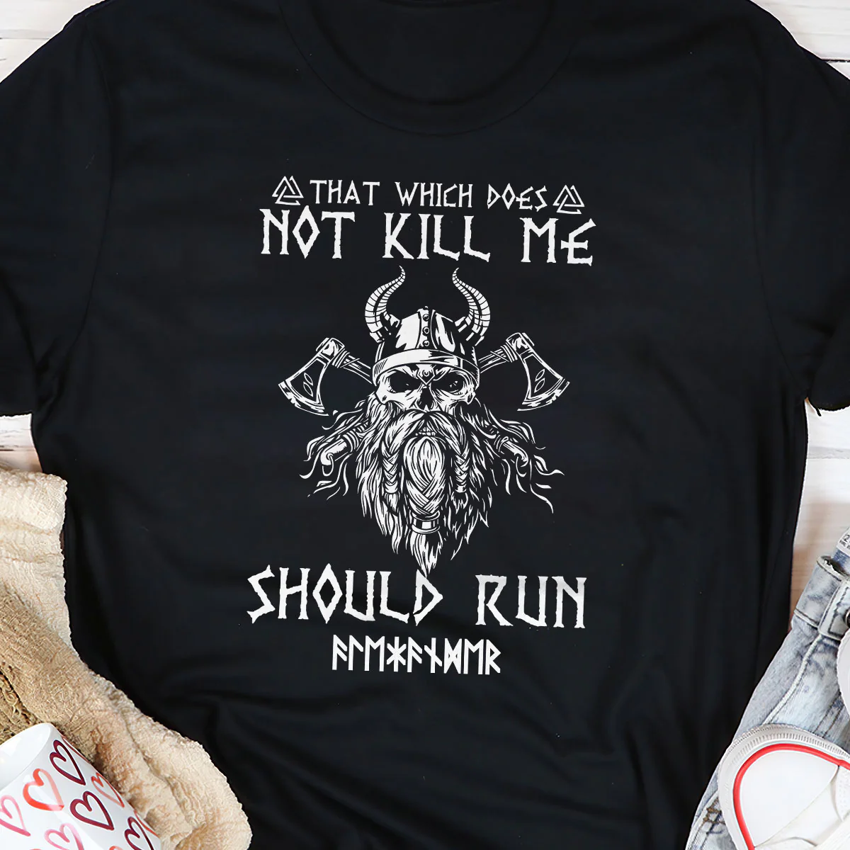 That Which Does Not Kill Me Should Run Name In Runes Viking - Personalized 2D Unisex T-shirt - Image 6