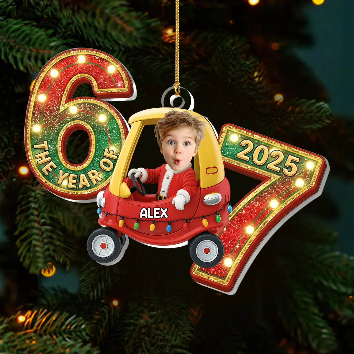 The 67 Ride Custom Photo Gift For Kids - Personalized 1-Layer Acrylic Ornament - Image 3