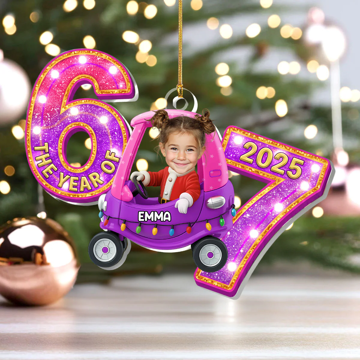 The 67 Ride Custom Photo Gift For Kids - Personalized 1-Layer Acrylic Ornament - Image 4