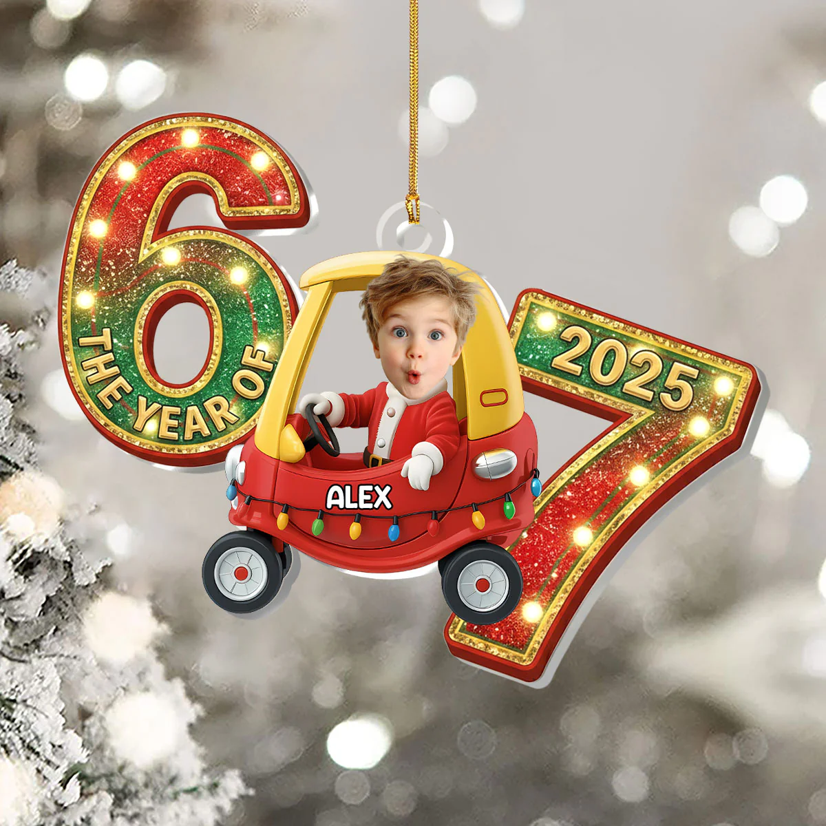 The 67 Ride Custom Photo Gift For Kids - Personalized 1-Layer Acrylic Ornament - Image 5