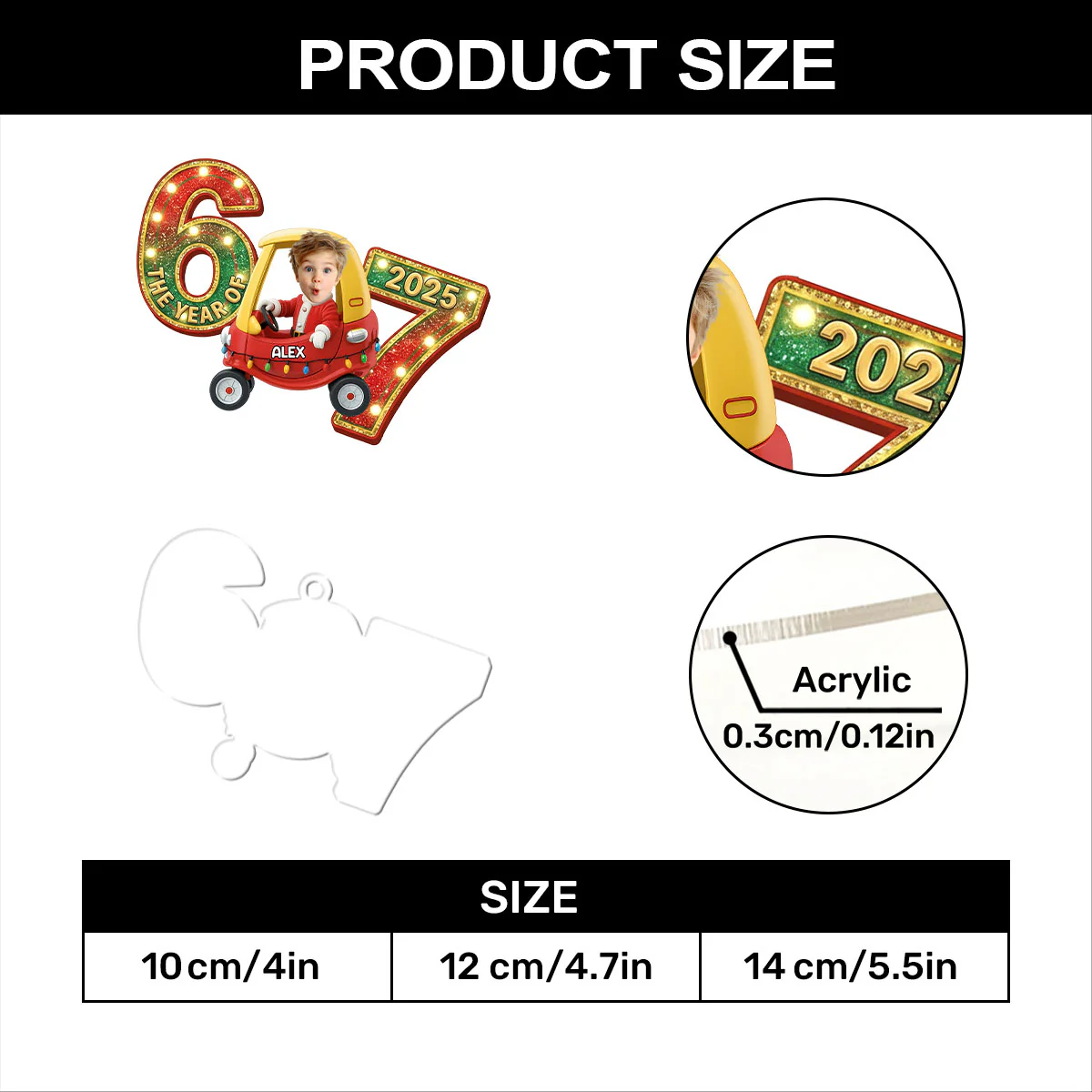 The 67 Ride Custom Photo Gift For Kids - Personalized 1-Layer Acrylic Ornament - Image 7
