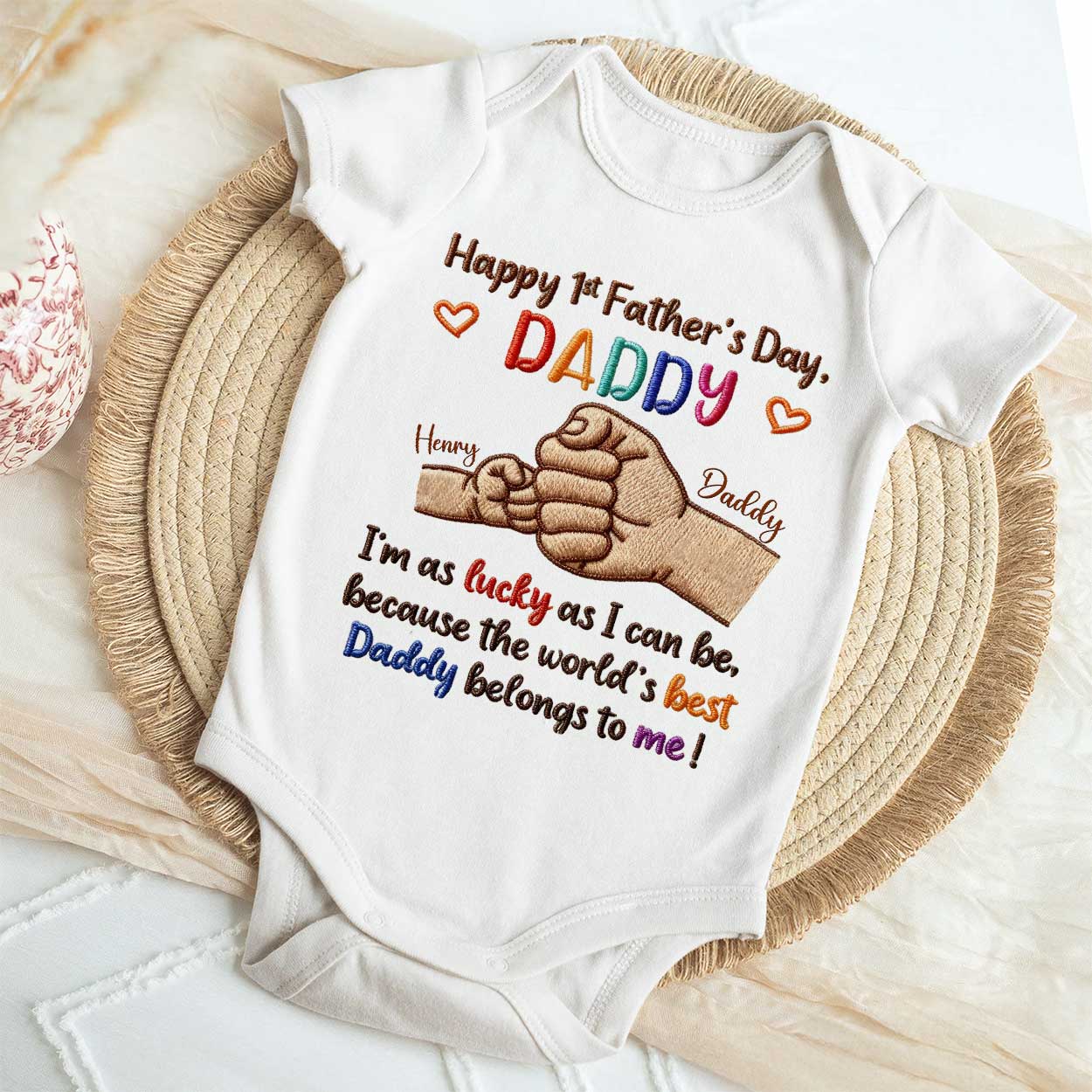 The Best Daddy Belongs To Me - Personalized Baby Onesie - Image 4