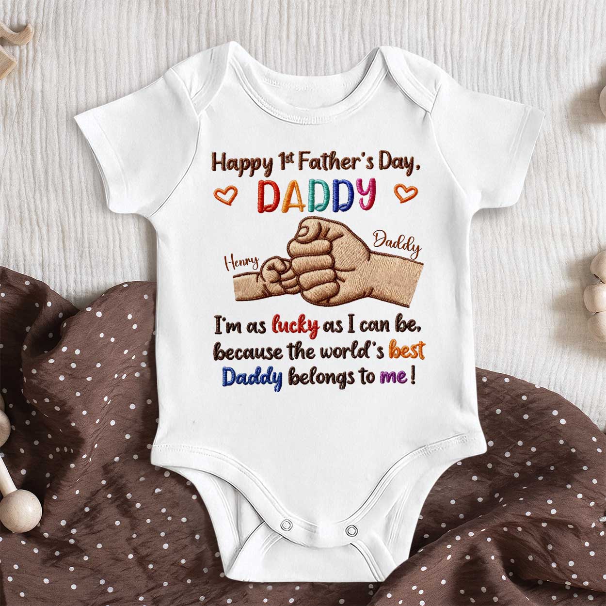 The Best Daddy Belongs To Me - Personalized Baby Onesie - Image 5