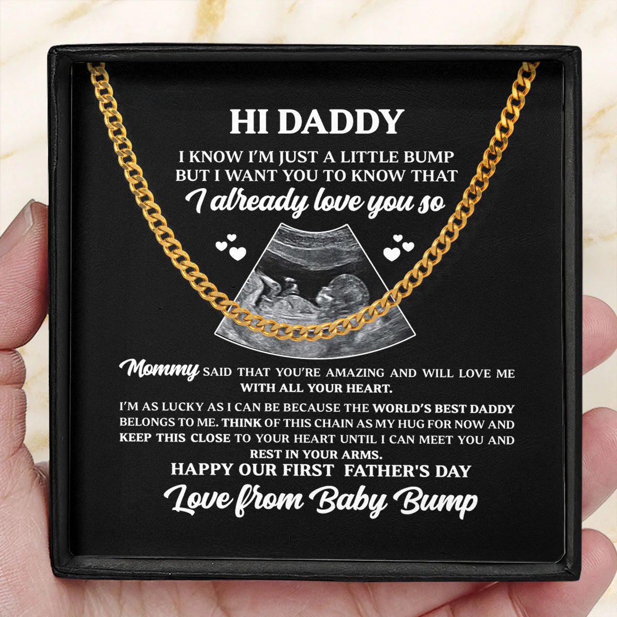 The Best Daddy Belongs To Me - Personalized Men's Cuban Link Chain - Image 4