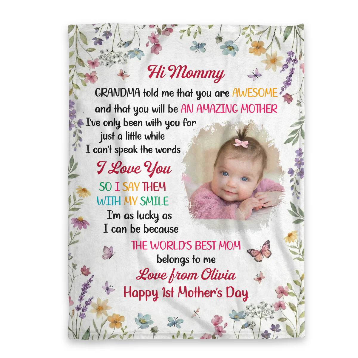 The Best Mommy Belongs To Me - Personalized Fleece Blanket - Image 3