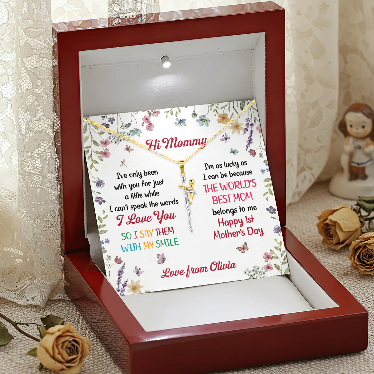 The Best Mommy Belongs To Me - Personalized Hug Charm Necklace - Image 3