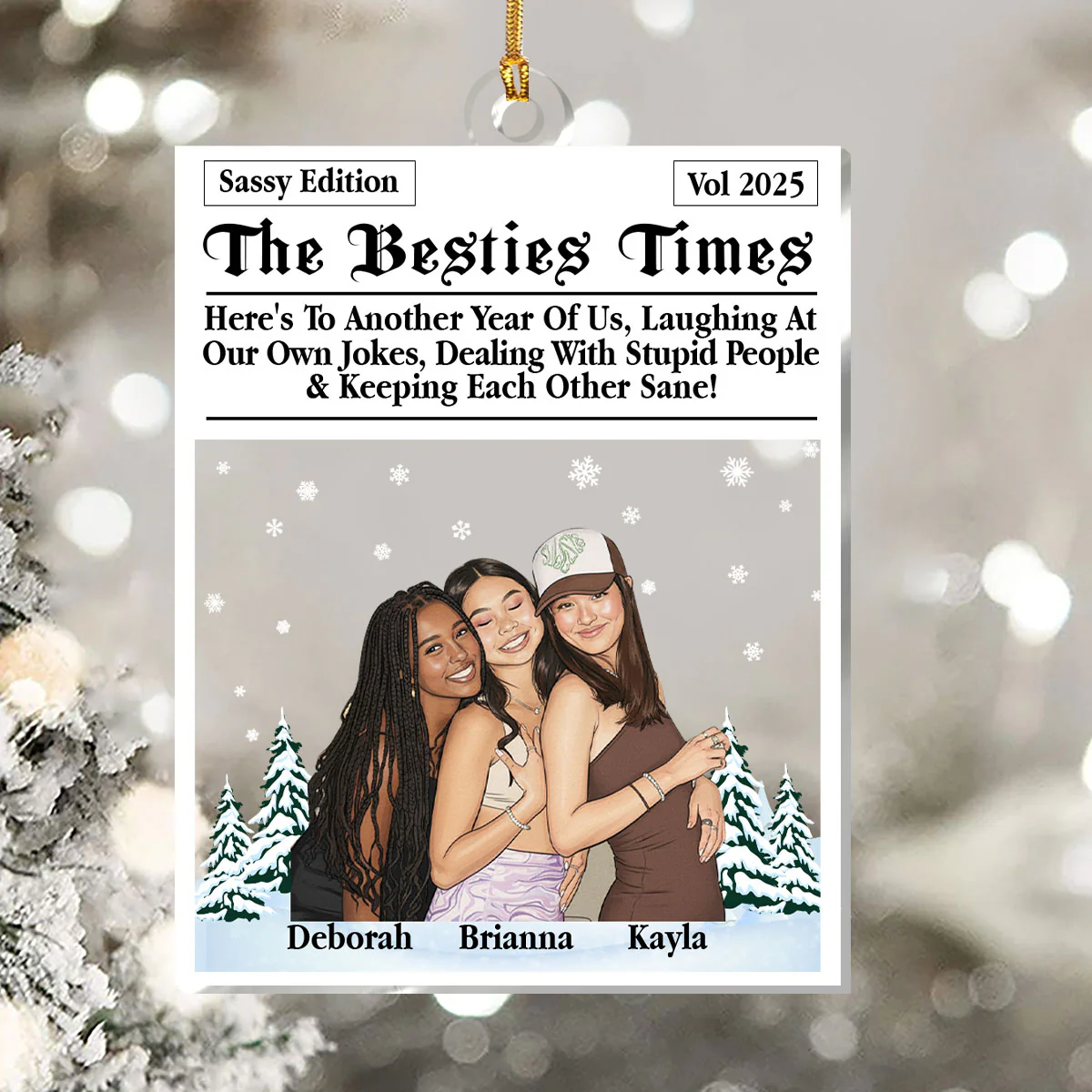 The Besties Times - Personalized 1-Layer Acrylic Ornament - Image 5