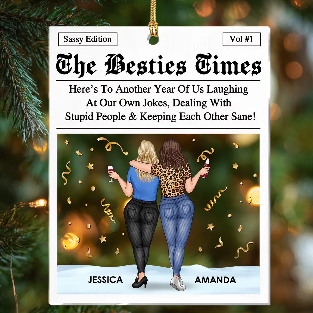 The Bitches Times - Personalized 1-Layer Acrylic Ornament - Image 4