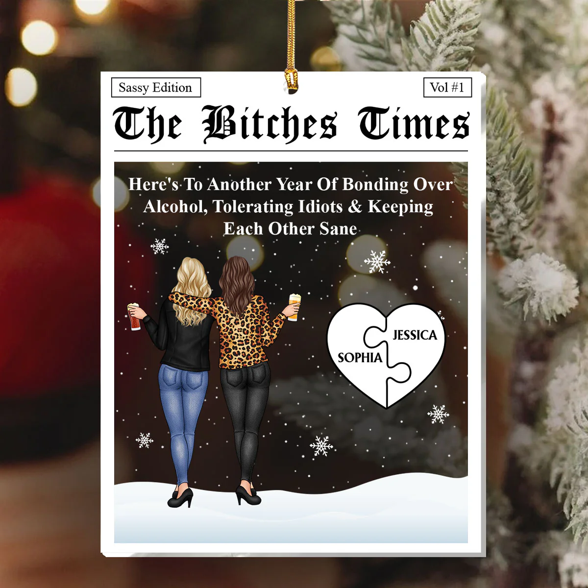 The Bitches Times - Personalized 1-Layer Acrylic Ornament - Image 6