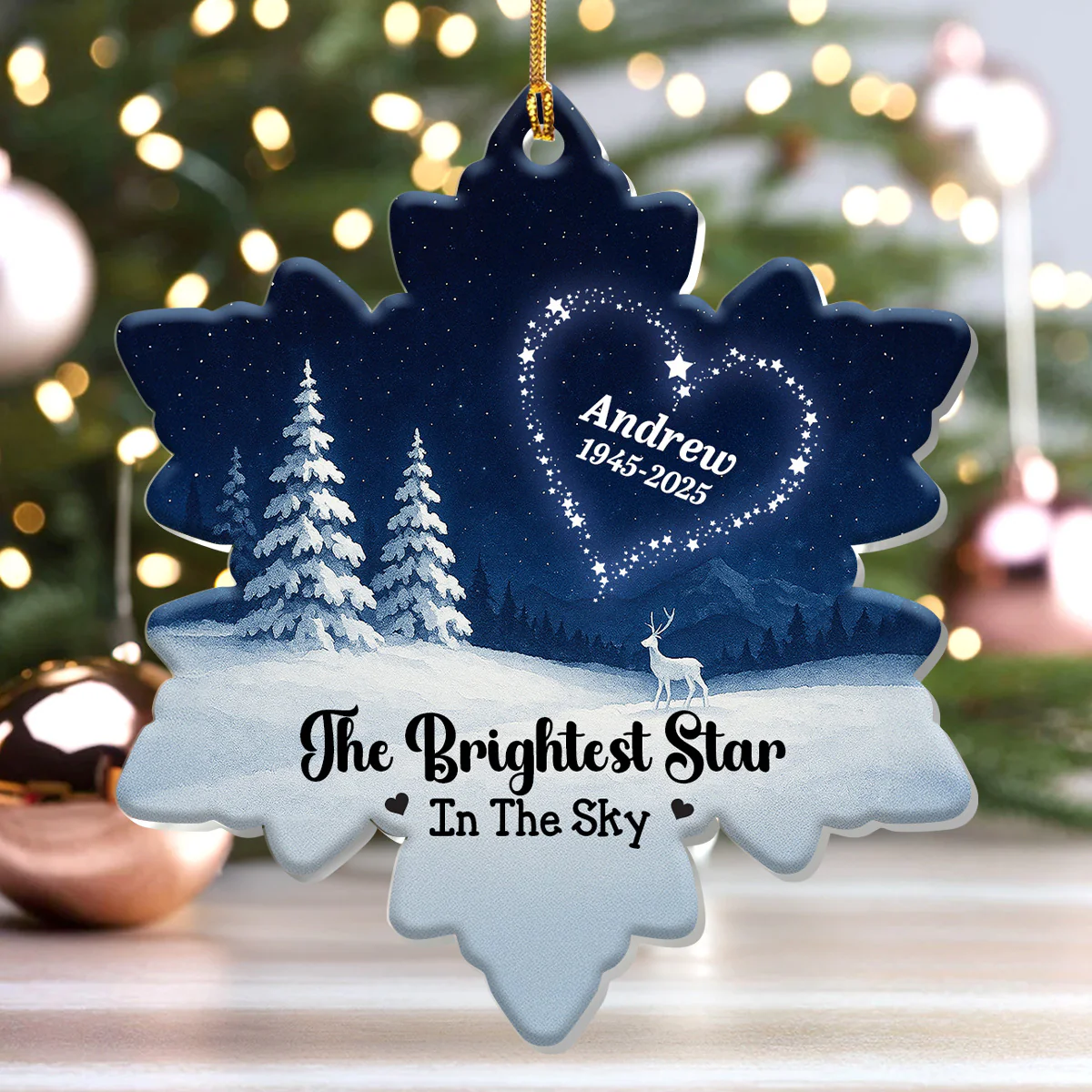 The Brightest Star On The Sky 2 - Personalized 1-Layer Acrylic Ornament - Image 2