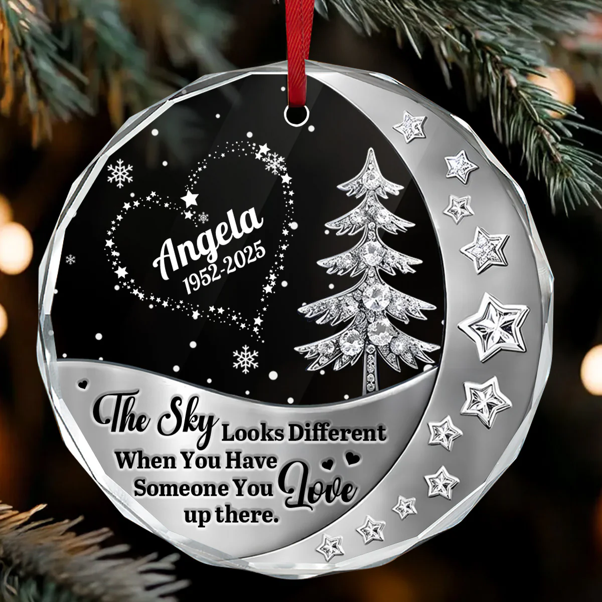 The Brightest Star On The Sky - Personalized Round Shaped Glass Ornament