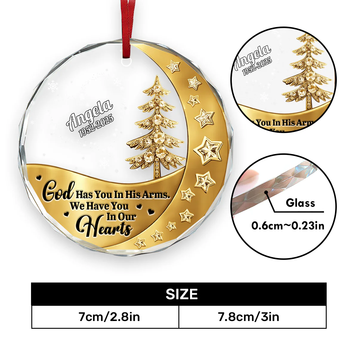 The Brightest Star On The Sky - Personalized Round Shaped Glass Ornament - Image 6