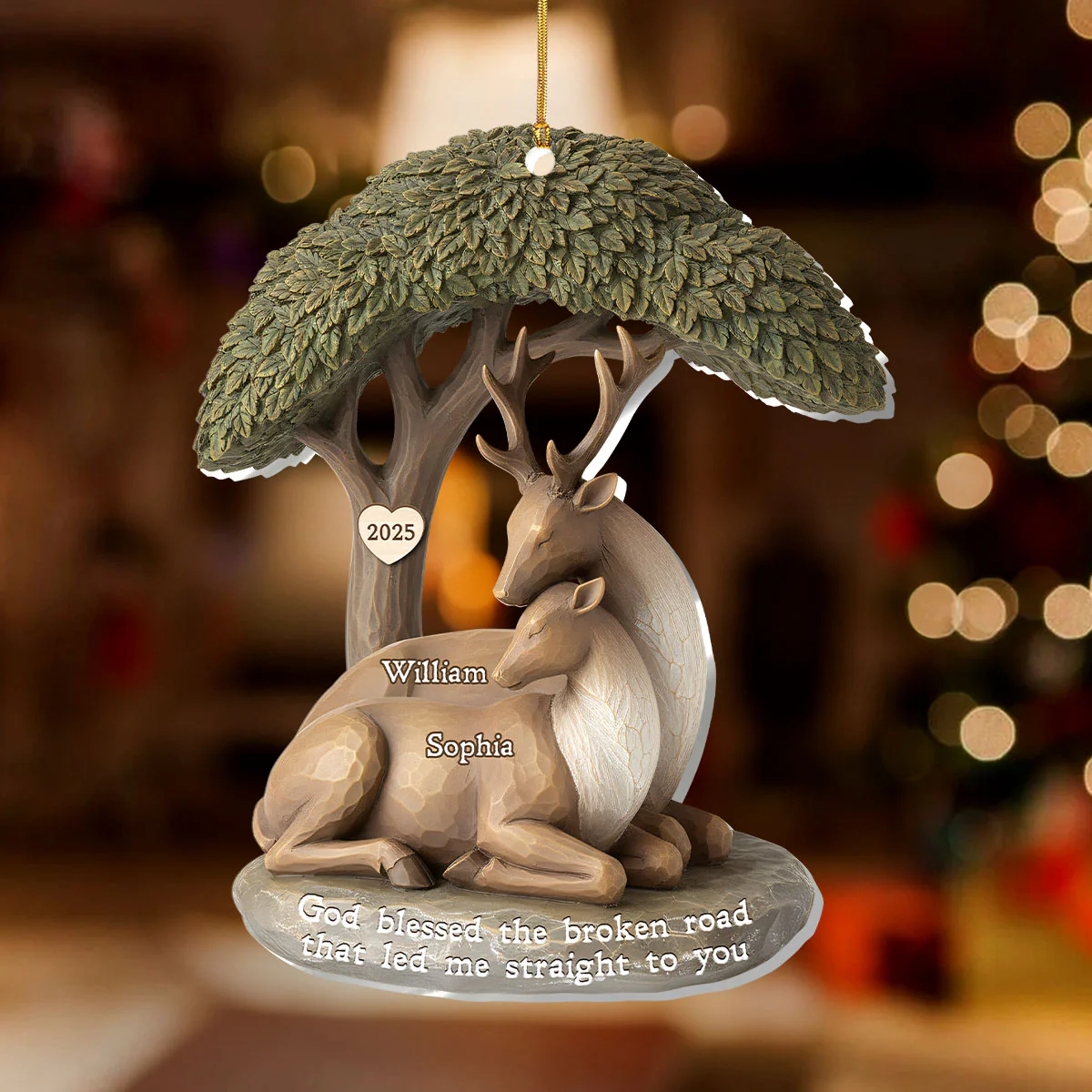 The Broken Road That Led Me Straight To You - Personalized 1-Layer Acrylic Ornament - Image 2