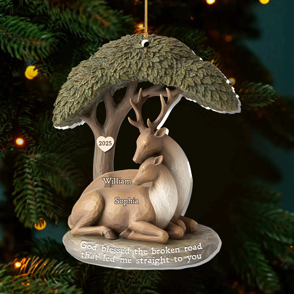 The Broken Road That Led Me Straight To You - Personalized 1-Layer Acrylic Ornament - Image 3