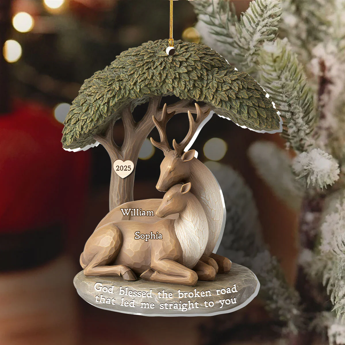 The Broken Road That Led Me Straight To You - Personalized 1-Layer Acrylic Ornament - Image 6