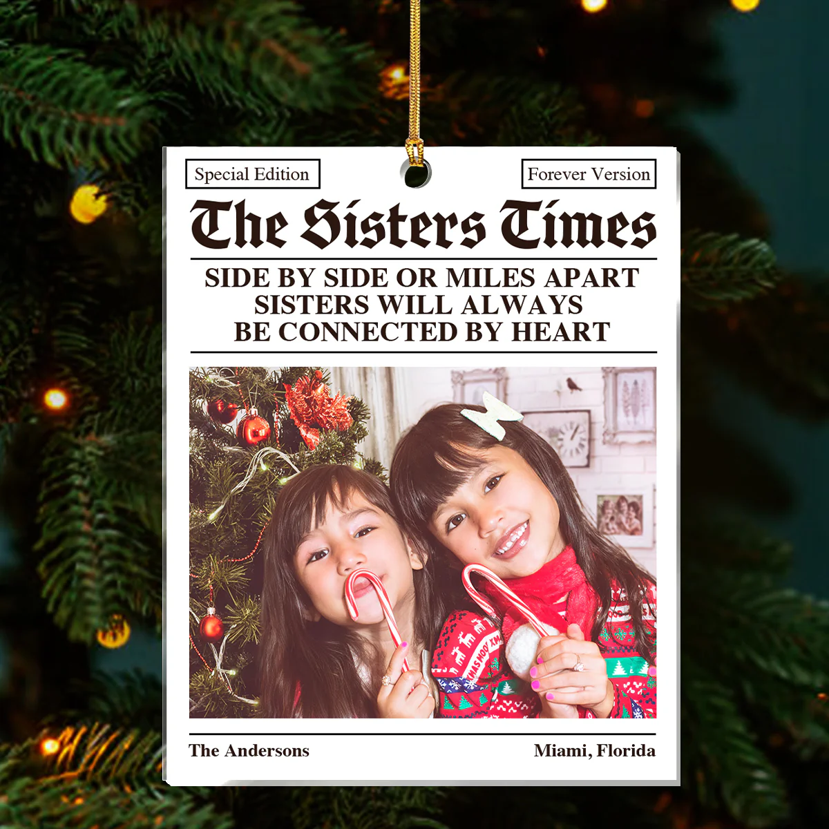 The Cousins Siblings Times - Personalized 1-Layer Acrylic Ornament - Image 4