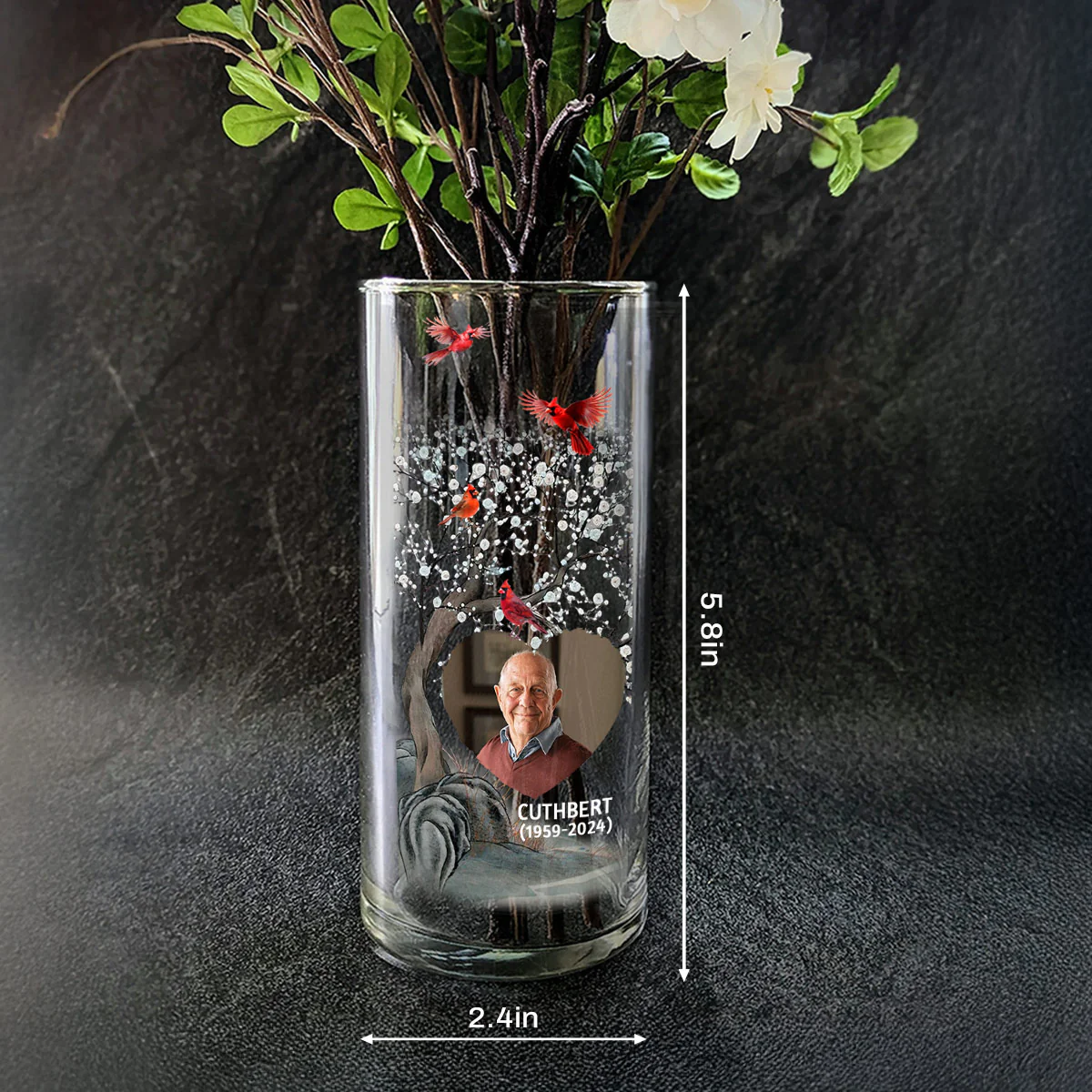 The Day God Called You Home - Personalized Glass Vase - Image 7