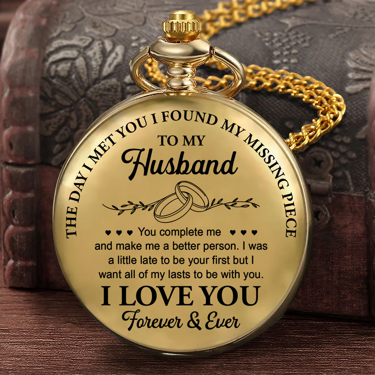 The Day I Met You I Found My Missing Piece - Personalized Pocket Watch