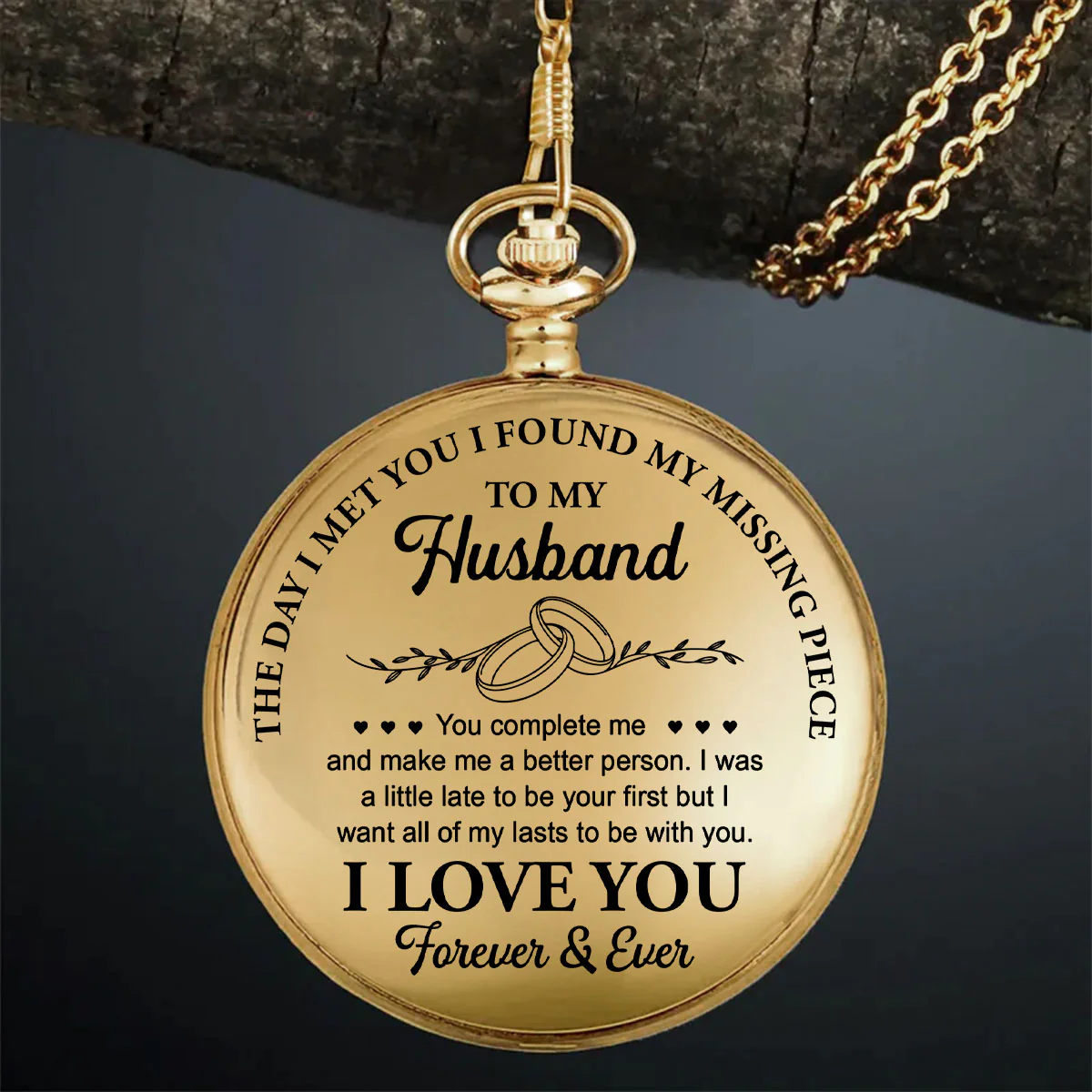 The Day I Met You I Found My Missing Piece - Personalized Pocket Watch - Image 6