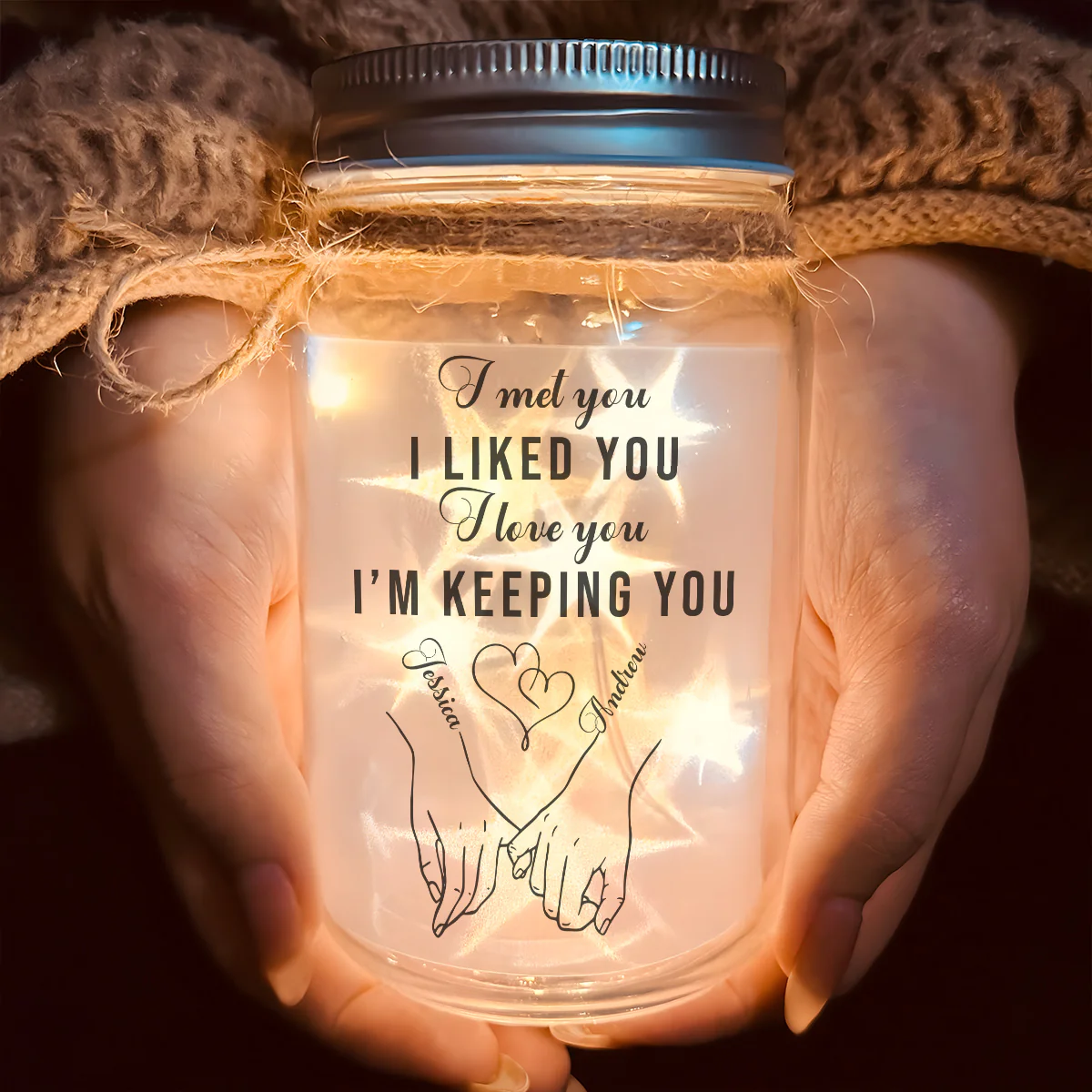 The Day It All Began - Personalized Mason Jar Light - Image 2