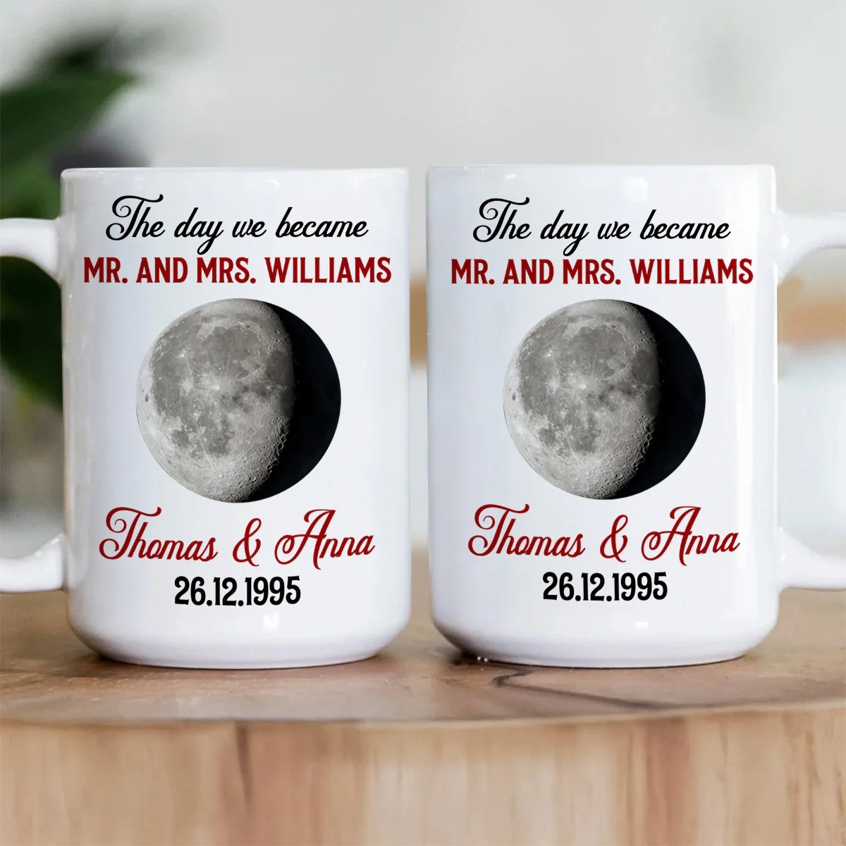 The Day We Became Mr. & Mrs. - Personalized Ceramic Coffee Mug - Image 3